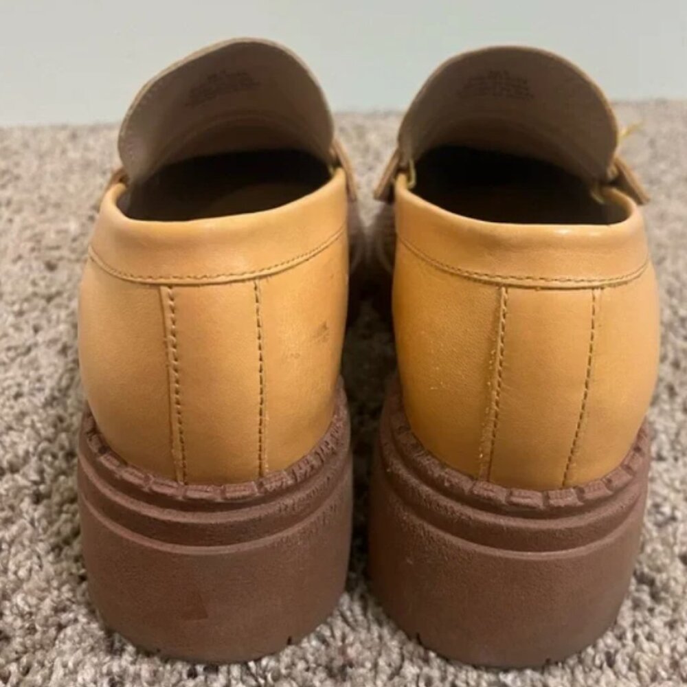Free People Lyra Lug Sole Loafers Caramel Brown Size 38.5 - fits more like 8.5 - Picture 8 of 11